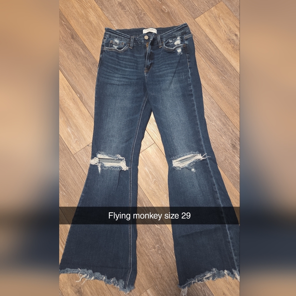 Flying Monkey Dark Blue Flare Jeans